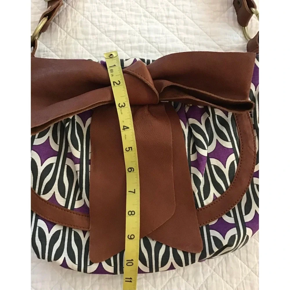 Anthropologie Deux Lux Purple Floral Canvas Crossbody Bag Whimsical Y2K Hobo